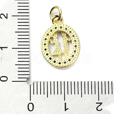 Brass Micro Pave Cubic Zirconia Pendants KK-H475-09G-1