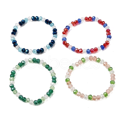 Electroplate Glass Beads Stretch Bracelet for Women BJEW-JB13170-1