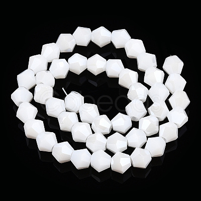 Opaque Solid Color Electroplate Glass Beads Strands EGLA-A039-P6mm-A15-1