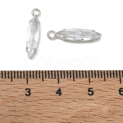 Brass Pave Clear Cubic Zirconia Pendants CU-CBAD360-09P-03-1