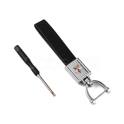 Cowhide Leather Keychains KEYC-WH0018-52A-1