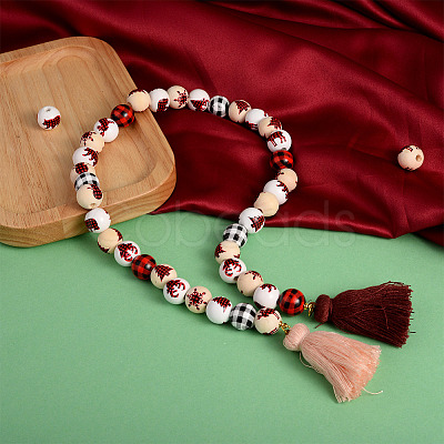 100Pcs Natural Wooden Beads WOOD-CD0001-22-1