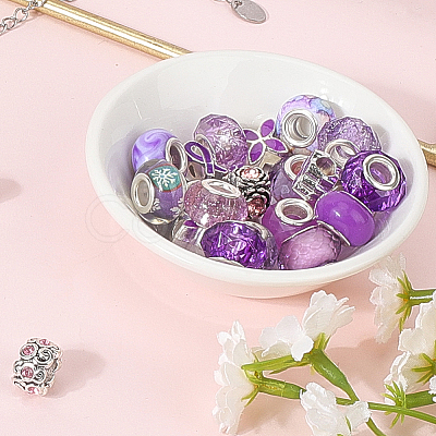 Alloy Rhinestone/Resin European Beads MPDL-SC0001-11C-1