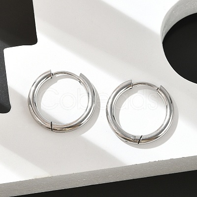 Tarnish Resistant 201 Stainless Steel Huggie Hoop Earrings Findings STAS-F149-33P-B-1