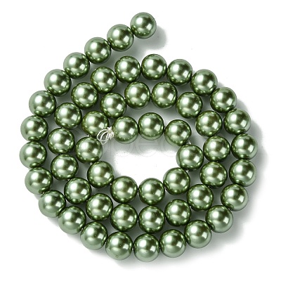 Eco-Friendly Dyed Glass Pearl Round Bead Strands HY-A002-8mm-RB025-1