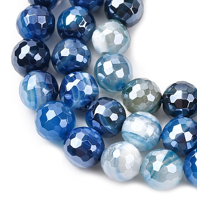 Natural Banded Agate Beads Strands G-B191-A02-8mm-1