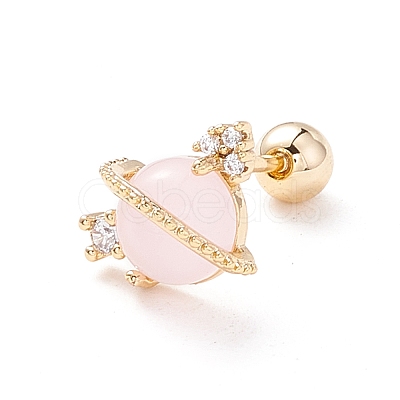 Planet Cat Eye Stud Earrings for Women LS-EJEW-A065-02G-1