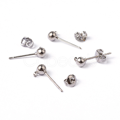 Platinum Color Brass Post Earring Findings X-EC593-1