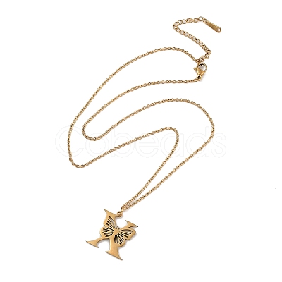 PVD Vacuum Plating 201 Stainless Steel Necklaces NJEW-R267-01X-G-1