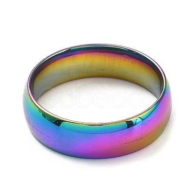 Ion Plating(IP) 304 Stainless Steel Flat Plain Band Rings STAS-I160-A-15mm-M-1