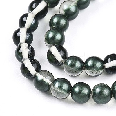Baking Paint Transparent Glass Beads X1-DGLA-N011-8mm-07-1