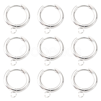 201 Stainless Steel Huggie Hoop Earring Findings STAS-P283-01D-S-1