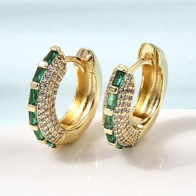 Brass Micro Pave Cubic Zirconia Hoop Earrings KK-CBA8324-22G-03-1
