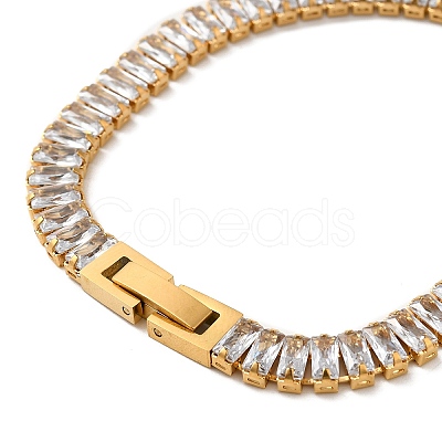 Cubic Zirconia Tennis Bracelet BJEW-M301-04G-01-1