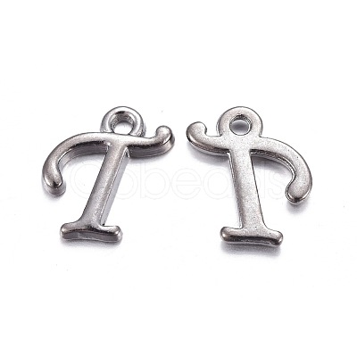Gunmetal Plated Alloy Letter Pendants PALLOY-P097-03-T-1