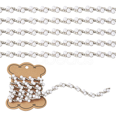 Alloy & Crystal Rhinestone & Plastic Pearl Bead Chains LCHA-TA0001-01-1