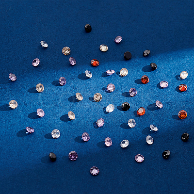 300Pcs 6 Colors Diamond Shape Grade A Cubic Zirconia Cabochons ZIRC-PH0001-43B-06-1