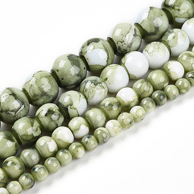 Baking Paint Glass Beads X1-DGLA-N003-8mm-C06-1