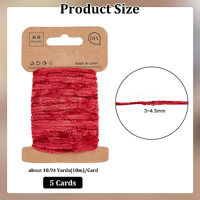 Fine Chenille Polyester Yarn OCOR-WH0077-70B-1