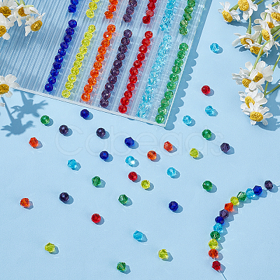 14 Strands 14 Style Imitate Austrian Crystal Bicone Glass Beads Strands GLAA-WR0001-01-1