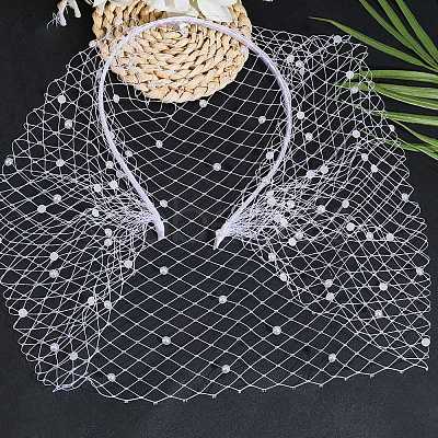 1Pc Mesh Veil Cloth Hair Bands OHAR-CP0001-32-1