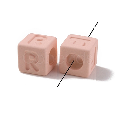 Rubberized Style Transparent Acrylic Beads OACR-K007-014A-1