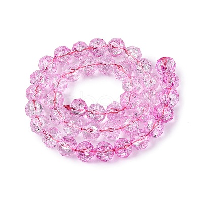 Crackle Transparent Glass Beads Strands GLAA-N063-10mm-12-1