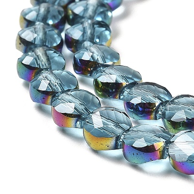 Electroplate Transparent Glass Beads Strands EGLA-Z001-02E-1