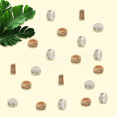 50Pcs 2 Colors Brass Rhinestone Beads KK-PA0001-04-1
