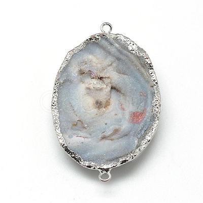 Natural Druzy Agate Links connectors G-Q494-13-1