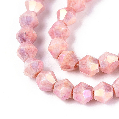 Anti-Tarnish Electroplate Bicone Glass Beads Strands EGLA-T021-4mm-16-05-1