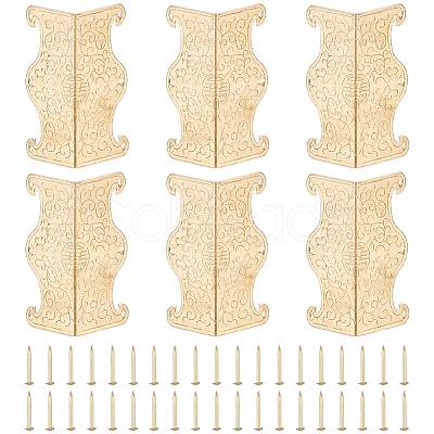 Brass Box Corner Protectors AJEW-WH0752-738G-1