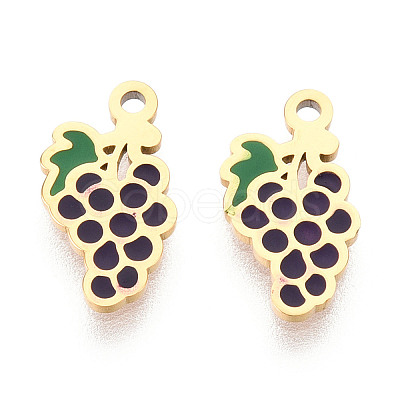 304 Stainless Steel Enamel Charms STAS-T065-53G-02-1