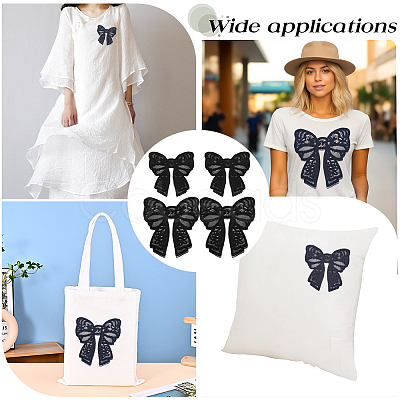 4Pcs 2 Styles Polyester Embroidery Iron on Clothing Patches PATC-GF0001-51B-1