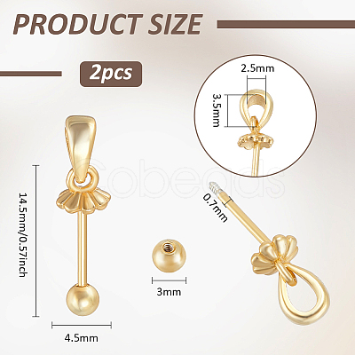 2Pcs Sterling Silver Pendant Bails STER-BC0003-16-1