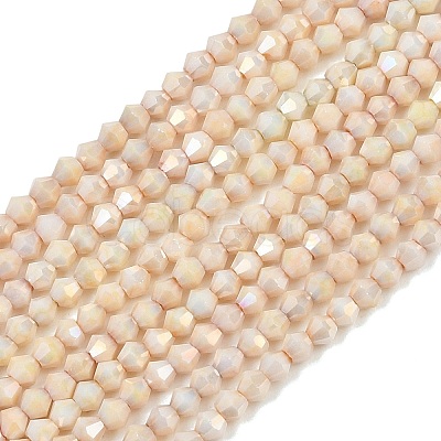 Electroplate Bicone Glass Beads Strands GL-T021-2.5x3mm-16-13-1
