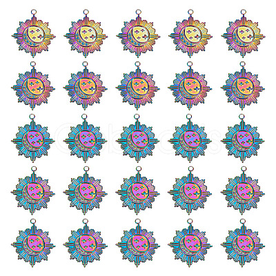 10Pcs 304 Stainless Steel Pendants Rhinestone Setting STAS-AR0001-52-1