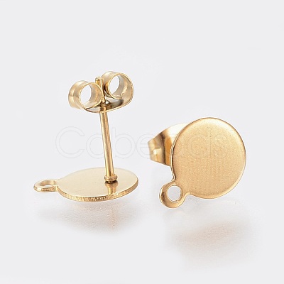Ion Plating(IP) 304 Stainless Steel Stud Earring Findings STAS-K184-02-01G-1