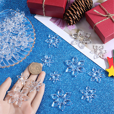 60Pcs 3 Styles Christmas Transparent Acrylic Connector Charms OACR-SC0001-56-1