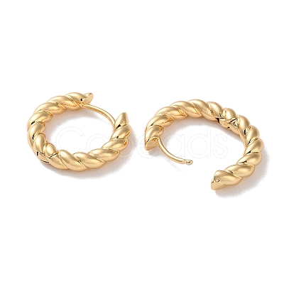 Twist Rings Brass Hoop Earrings for Women EJEW-B056-15G-1