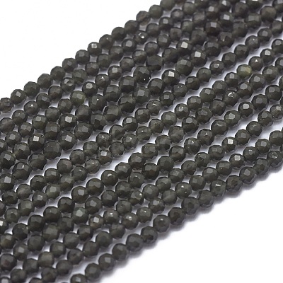 Natural Obsidian Beads Strands G-G792-36A-1