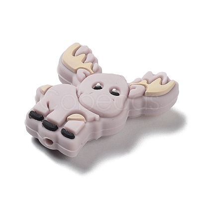 Elk Food Grade Eco-Friendly Silicone Focal Beads SIL-D004-01B-02-1