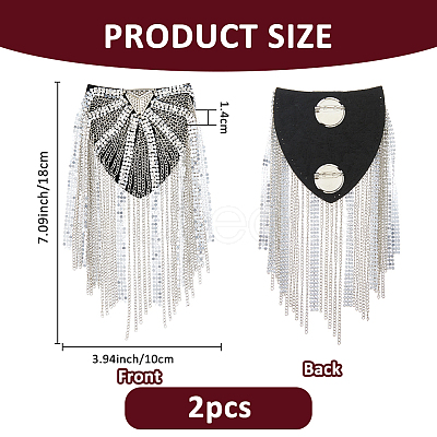 2Pcs Fashionable Tassel Epaulettes DIY-FH0008-89A-P-1