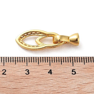 Rack Plating Brass Micro Pave Cubic Zirconia Ice Pick Pinch Bails ZIRC-P117-01B-G-1