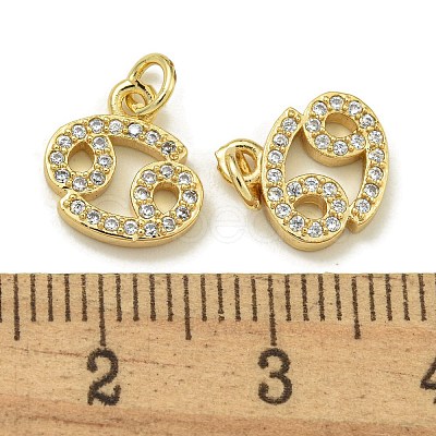 Rack Plating Brass Micro Pave Cubic Zirconia Pendants KK-K386-02J-G-1