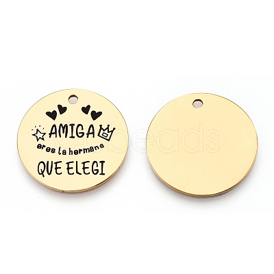 201 Stainless Steel Pendants STAS-T064-37G-7-1