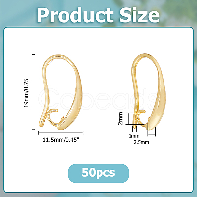 50Pcs Brass Earring Hooks KK-HS0001-75-1