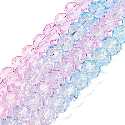 Transparent Painted Glass Beads Strands LS-DGLA-A034-T6mm-A22-1
