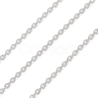 Anti-Tarnish Rhodium Plated 925 Sterling Silver Cable Chains STER-E072-02P-04-1