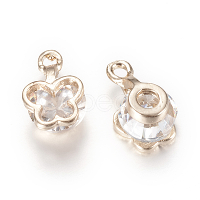 Alloy Cubic Zirconia Charms X-ZIRC-Q003-15KC-1
